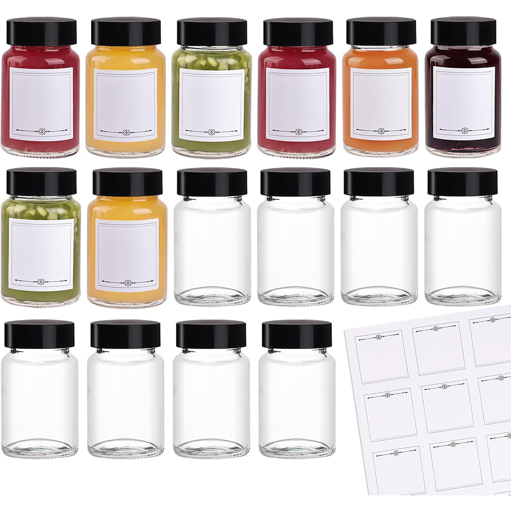 Mason Jar 8Oz - 小さなガラスショットボトル、漏れ防止トラベルミニクリアジャー、広口、60 ml、6 12パック2オンス
