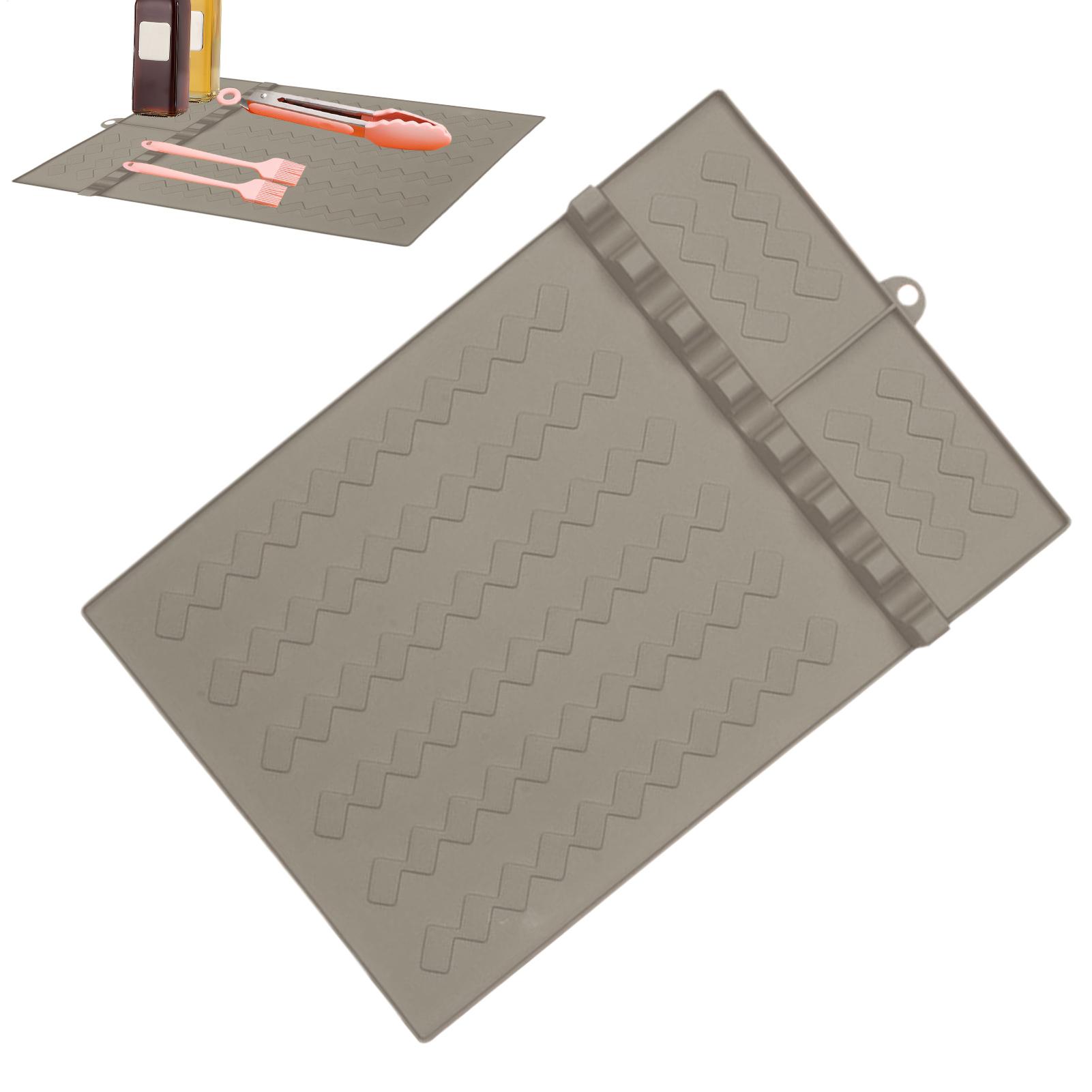 Heat Resistant Mat - シリコーンバーベキューグリルマットサイドシェルフスパチュラツールパッド耐熱スパチュラホルダーキッチンカウンタートップグリドル家庭料理用