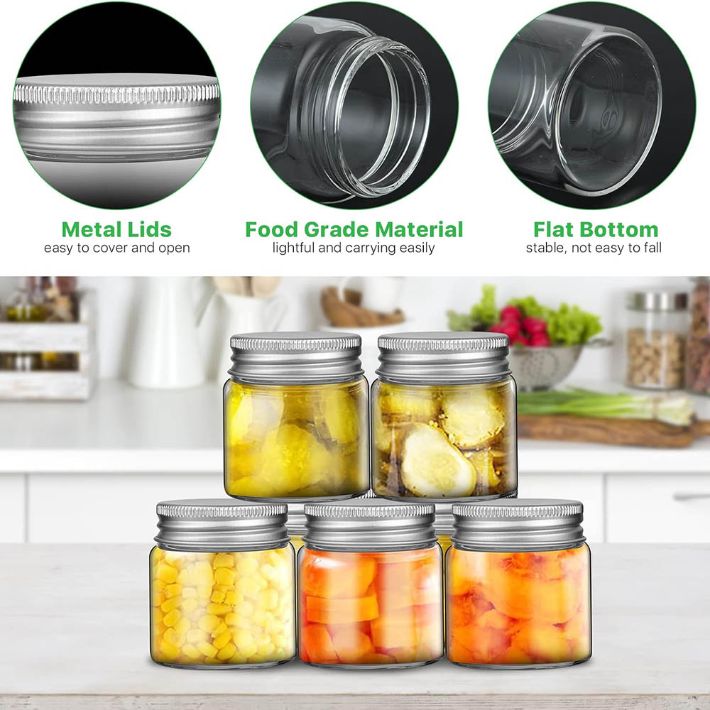 2オンス ミニメイソンジャー、蓋付き広口透明ガラスジャー、食 - Mason Jar 8Oz のレビューと価格