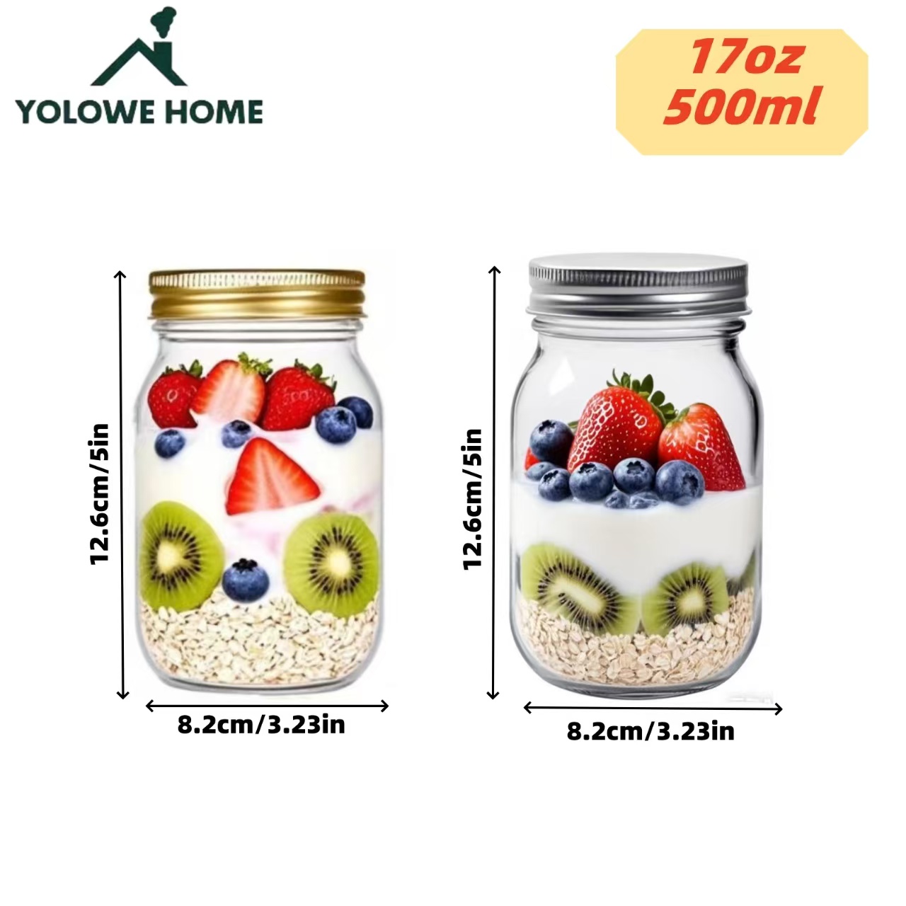 6個入り、12個入り、500ml/16オンス、ガラス製メイソ - Mason Jar 8Oz のレビューと価格