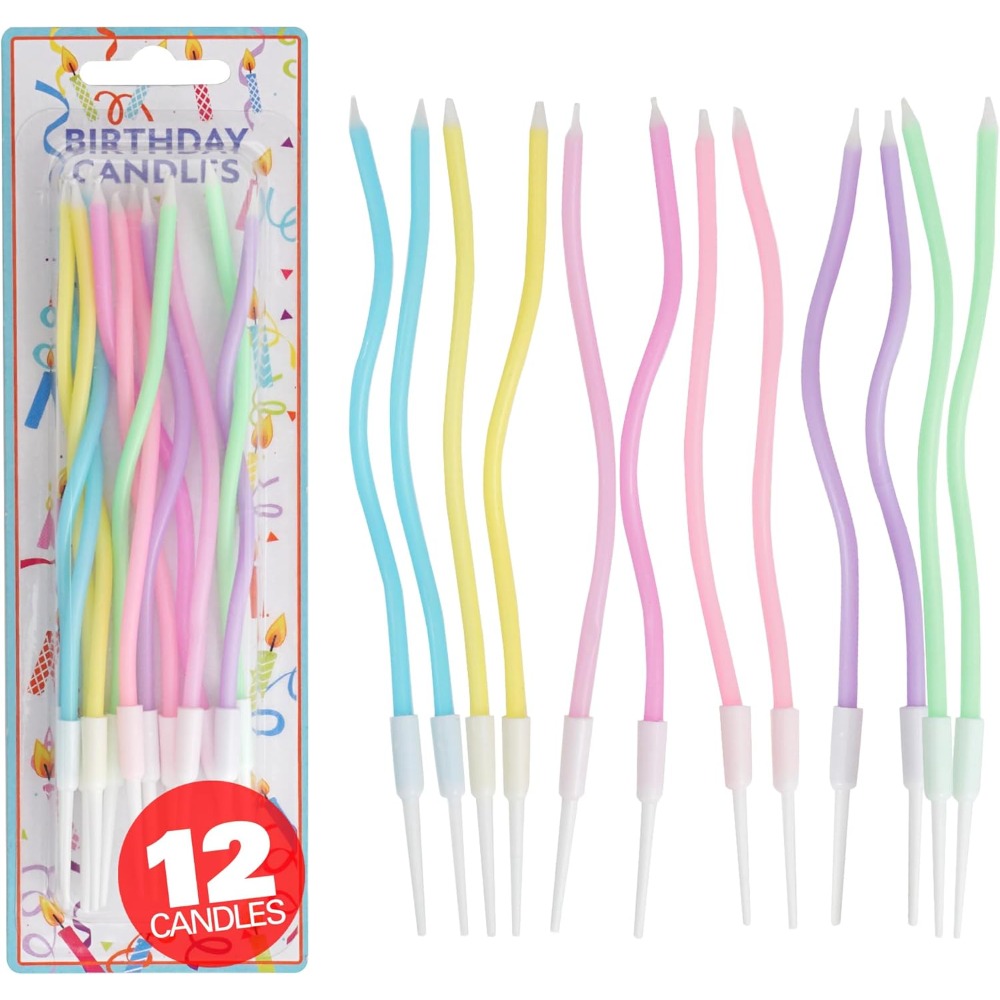 レインボースパイラルバースデーケーキキャンドル12個セット（ - Candle Supply のレビューと価格
