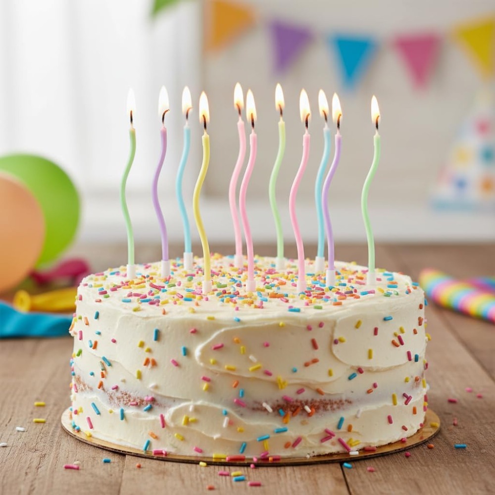 レインボースパイラルバースデーケーキキャンドル12個セット（ - Candle Supply のレビューと価格