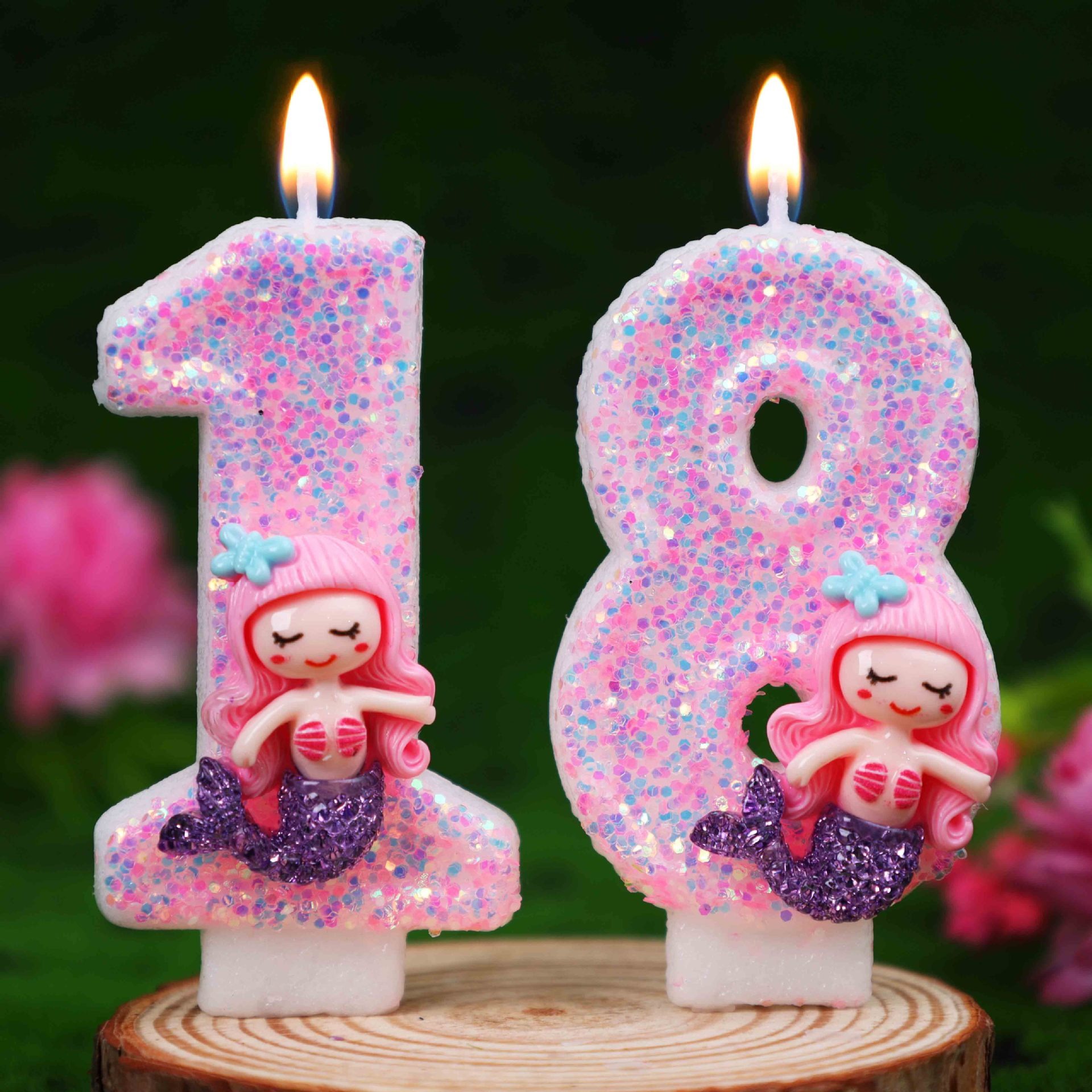 クリエイティブなピンクの人魚0-9数字バースデーキャンドル  - Candle Supply のレビューと価格