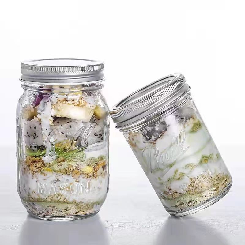 大きな口のガラス製メイソンジャー 密閉容器 透明 スケール付 - Mason Jar 8Oz のレビューと価格