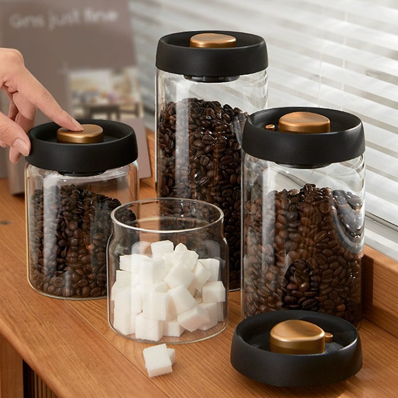 真空密閉タンクコーヒー豆保存ガラス瓶透明食品保存瓶防湿エキス - Mason Jar 8Oz のレビューと価格