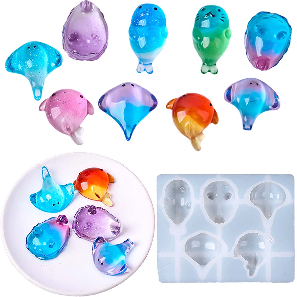 3Dヒーリング可愛いマンタ鯨シリコンモールドDIYキーホルダ - Candle Sachet のレビューと価格