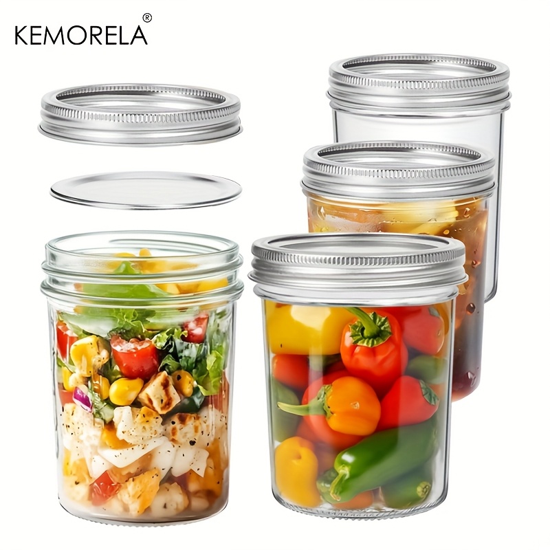 KEMORELA 4個入り メイソンジャー 350ml 蓋付 - Mason Jar 8Oz のレビューと価格