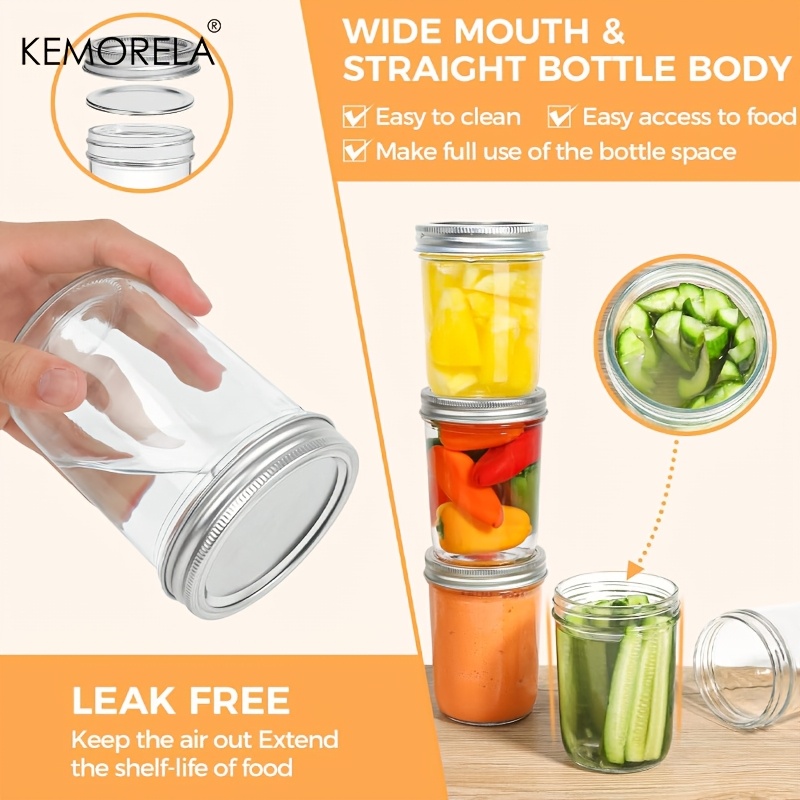 KEMORELA 4個入り メイソンジャー 350ml 蓋付 - Mason Jar 8Oz のレビューと価格