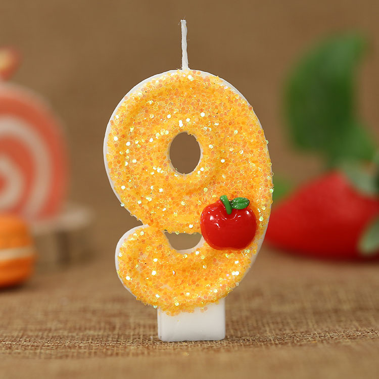 赤いリンゴの新鮮な黄色のデジタルバースデーキャンドル - パ - Candle Supply のレビューと価格
