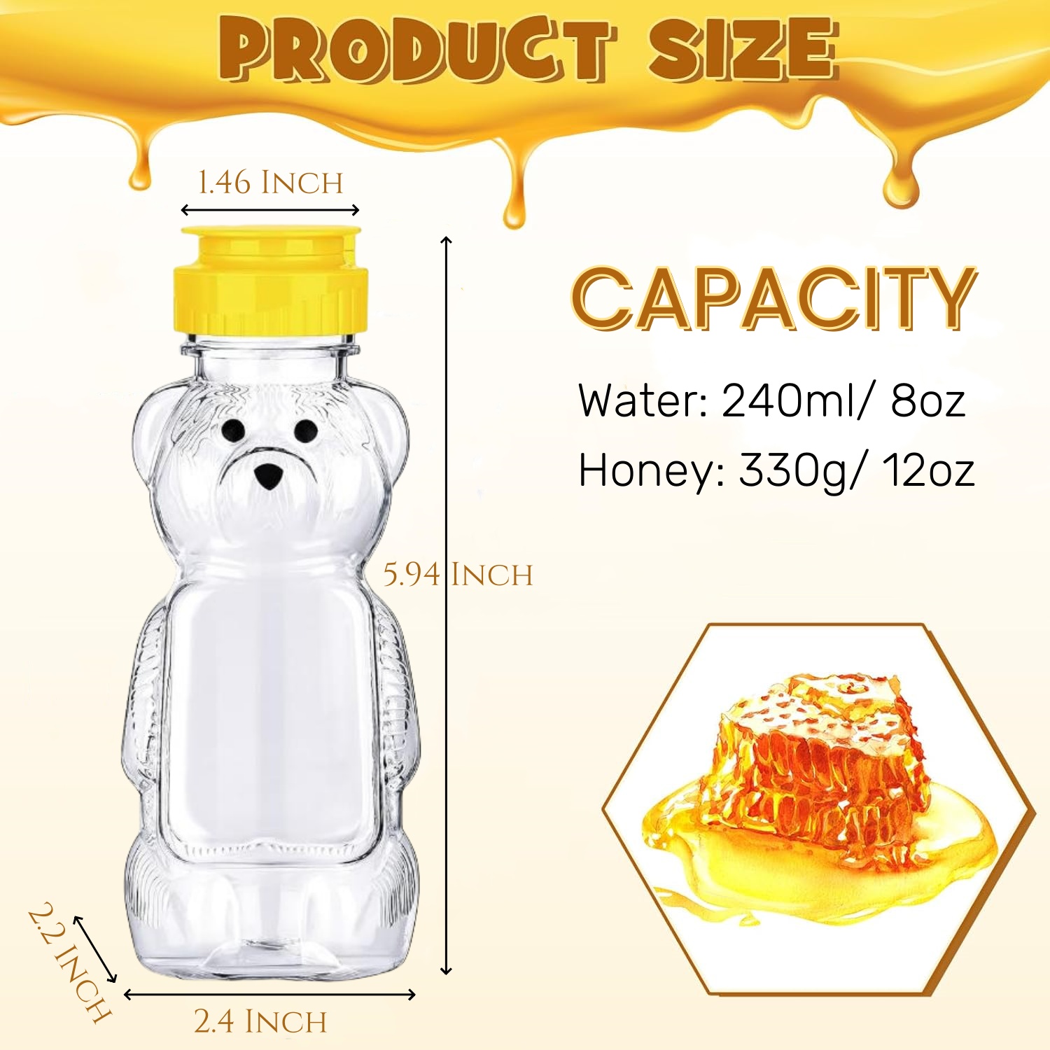 プラスチック製のハニースクイーズボトル,ふた付きジャー,ベビ - Mason Jar 8Oz のレビューと価格