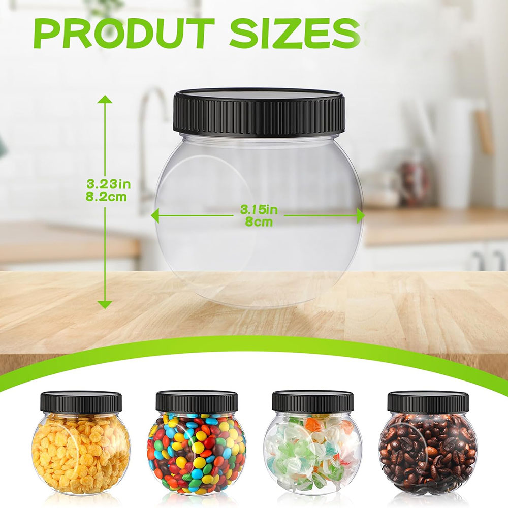 蓋付きプラスチックキャンディージャー サイドクッキージャー  - Mason Jar 8Oz のレビューと価格