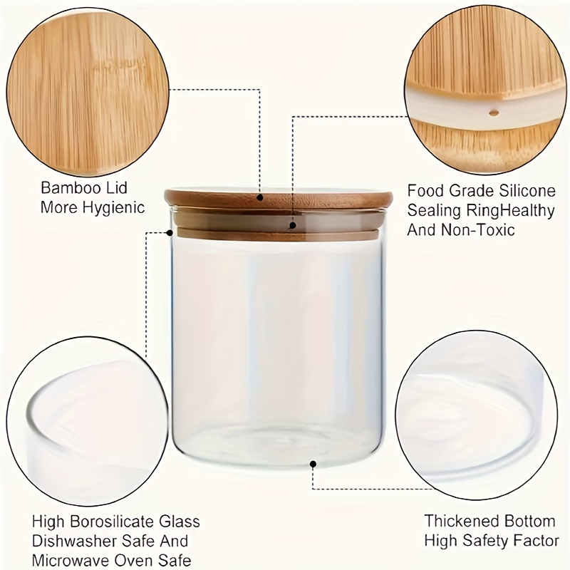 竹蓋付きガラススパイスジャー12個、黒いラベル付き8オンス気 - Mason Jar 8Oz のレビューと価格